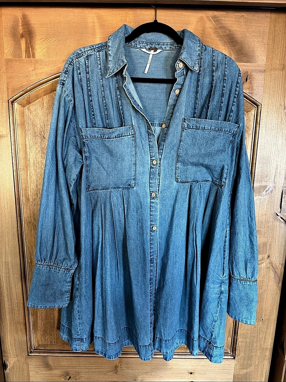 Free People Katie Denim Tunic Blue